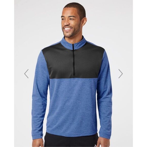 Adidas Other - Adidas Blue Lightweight Quarter-Zip‎ Pullover Top XL
